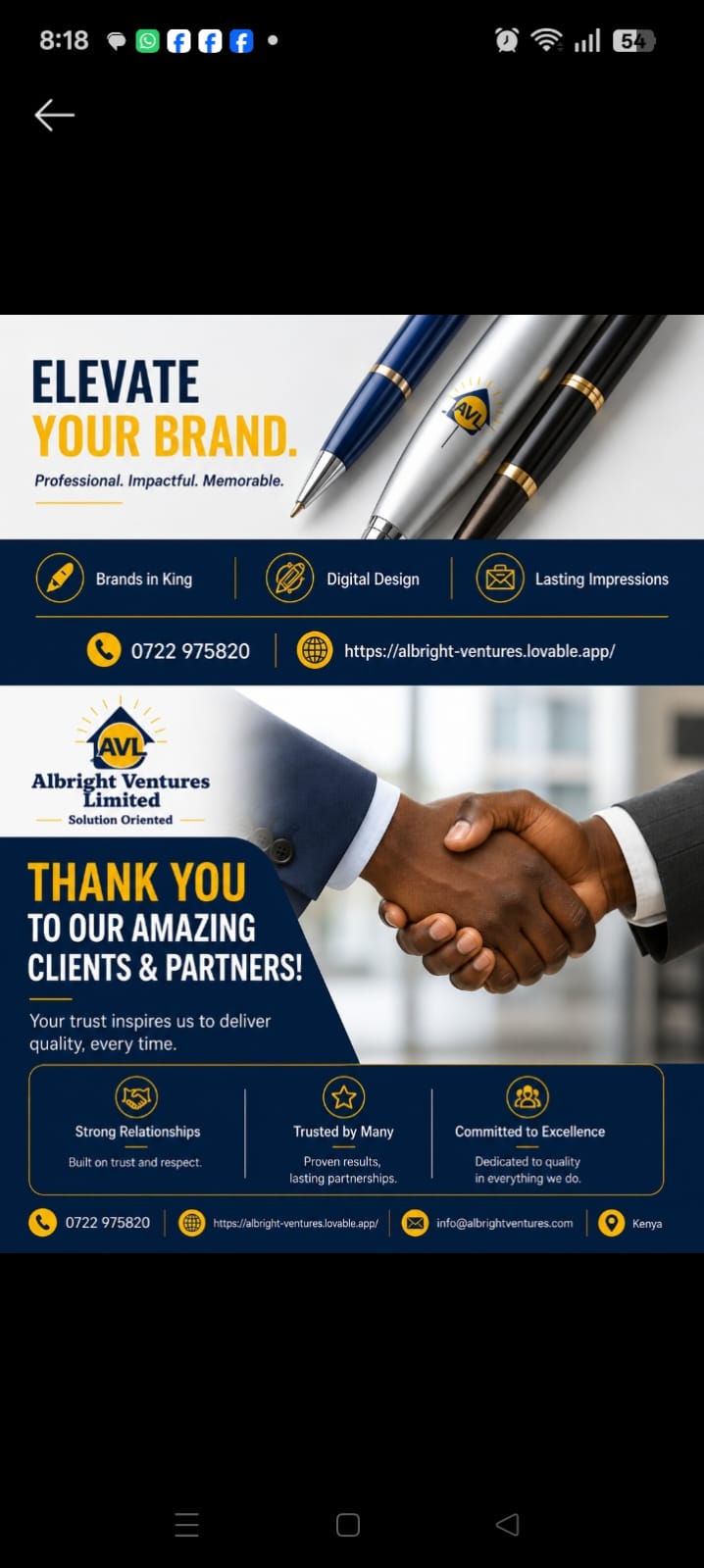 Thank you for trusting Albright Ventures Limited